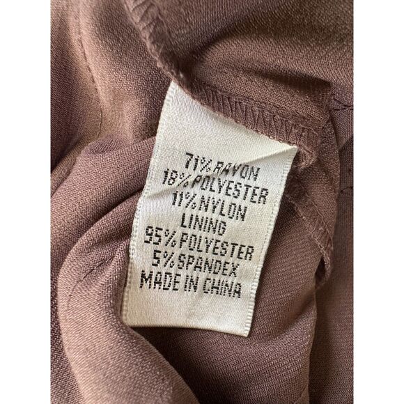 Cache Vintage Y2k Iridescent Brown Ruffle Halter Cocktail Midi Dress size 4 - Picture 9 of 12